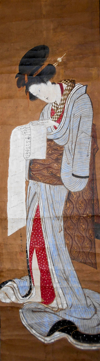 10年ぶりに見つかった掛軸 肉筆浮世絵 美人画 | もさくの浮世絵はじめ