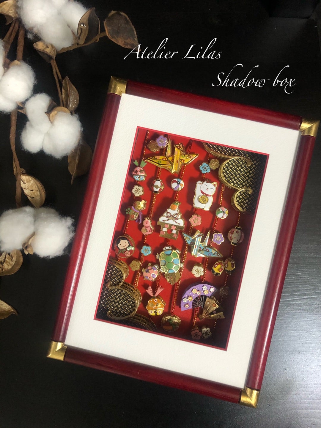 吊るし飾りのお正月用シャドーボックス ／マットの色違い | 湘南茅ヶ崎