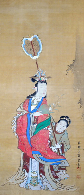 江戸時代 肉筆画 西王母 中国の女神 | もさくの浮世絵はじめました。