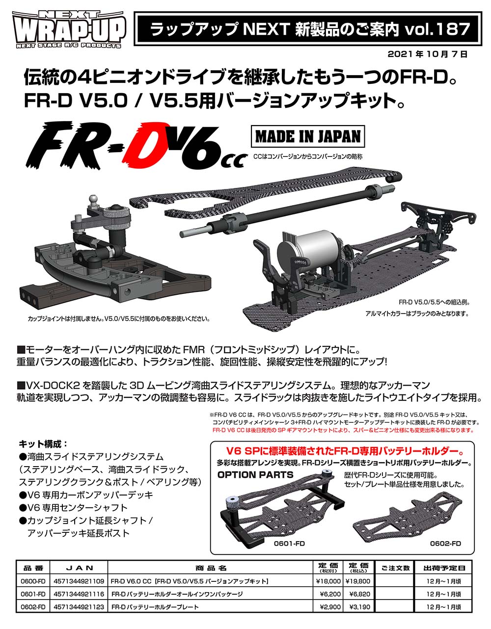新製品案内 FR-D V6 Vol.186 & 187 | WRAP-UP NEXT OFFCIAL BLOG