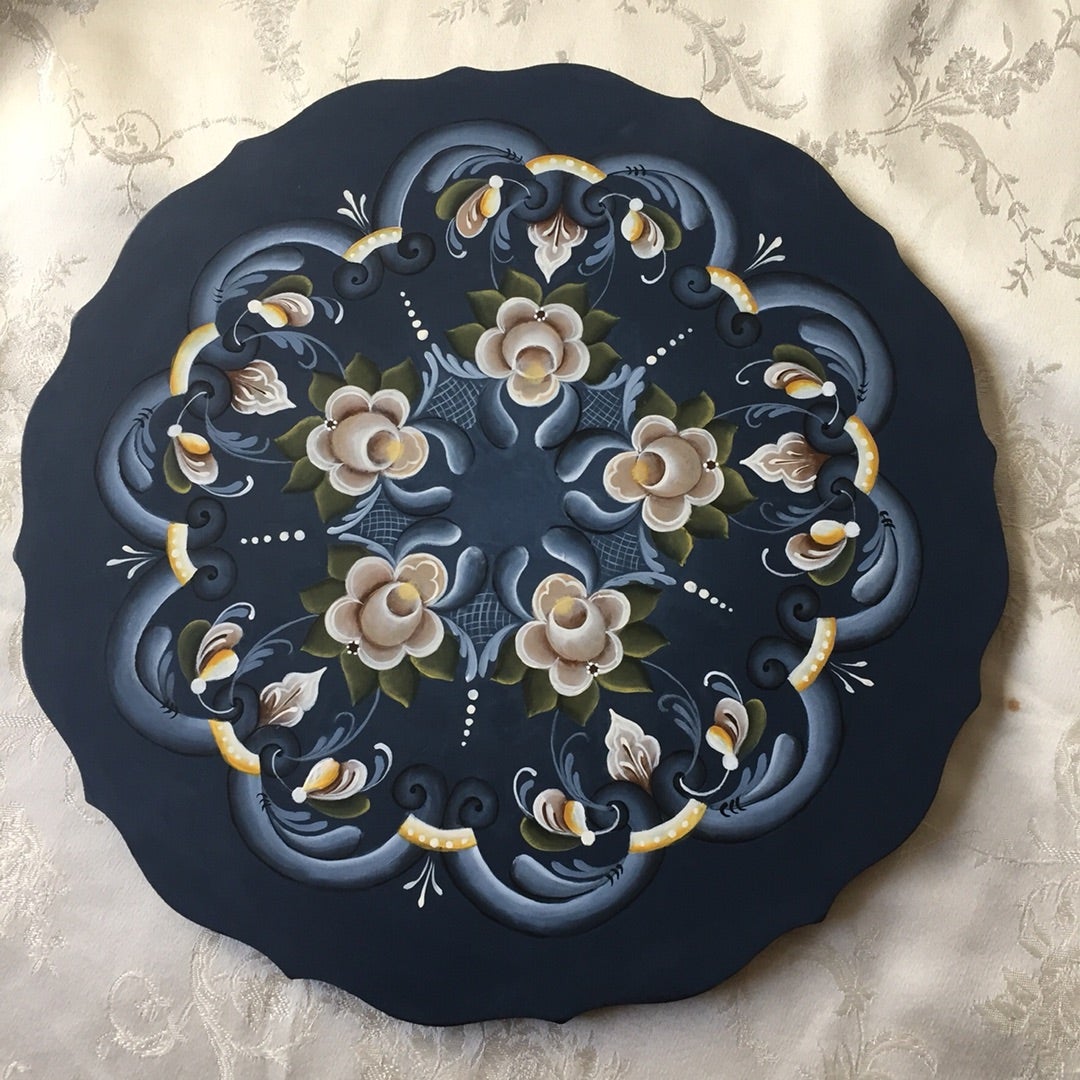 ローズマリングのプレート(生徒作品) | トールペイント え・と・せ・と