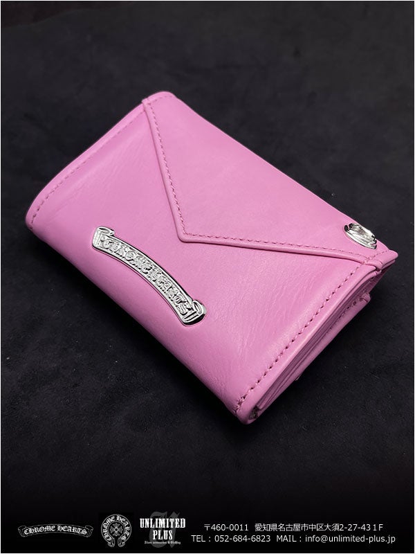 SOLD！クロムハーツ財布 / タイニー CHプラス ピンク レザー！パテント