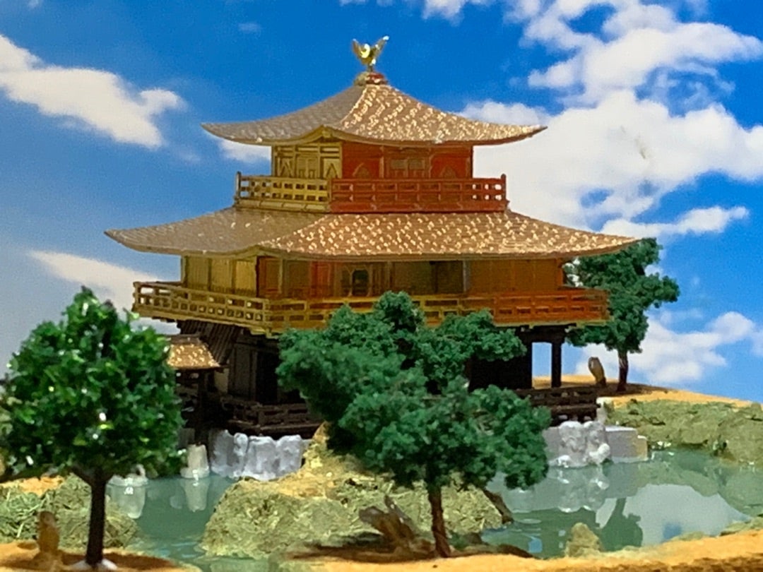 ミニサイズ 金閣寺ライトアップの完成です。 | お城のジオラマ鍬匠甲冑屋