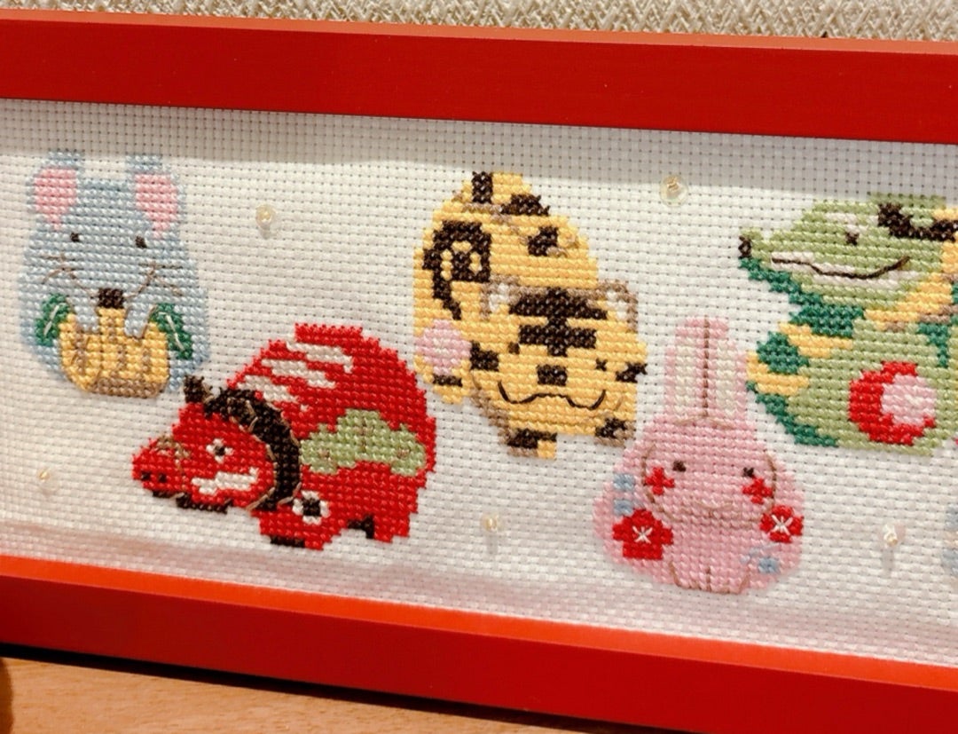 ホビーラホビーレ クロスステッチ 十二支 完成 | ゆき