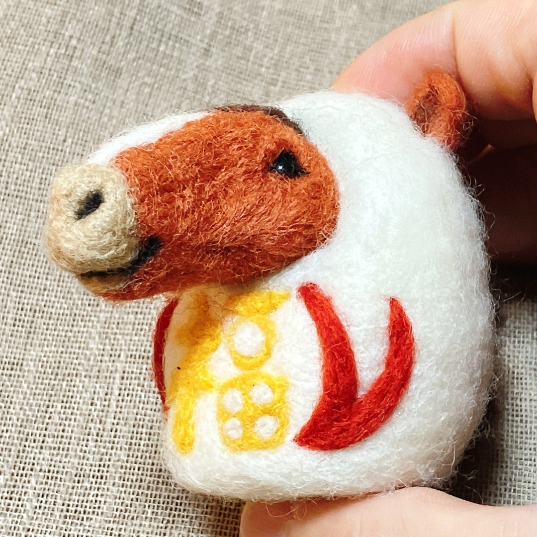 来年の干支！お馬さんだるま制作スタート 羊毛フェルト作家もふだもふ