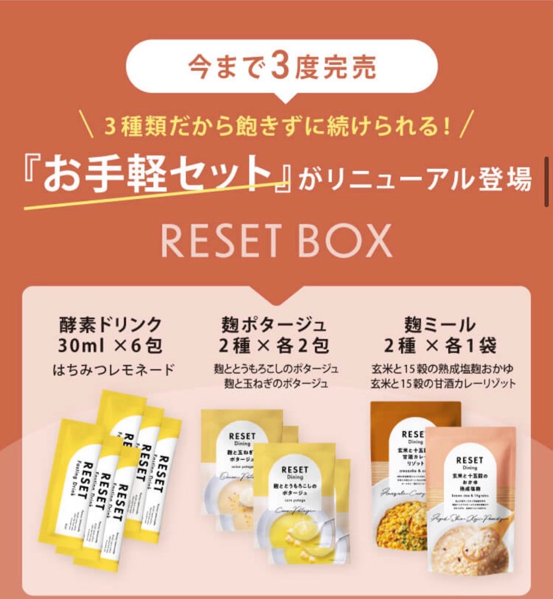 最安値】話題のファスティングダイエットRESET BOXを試した結果