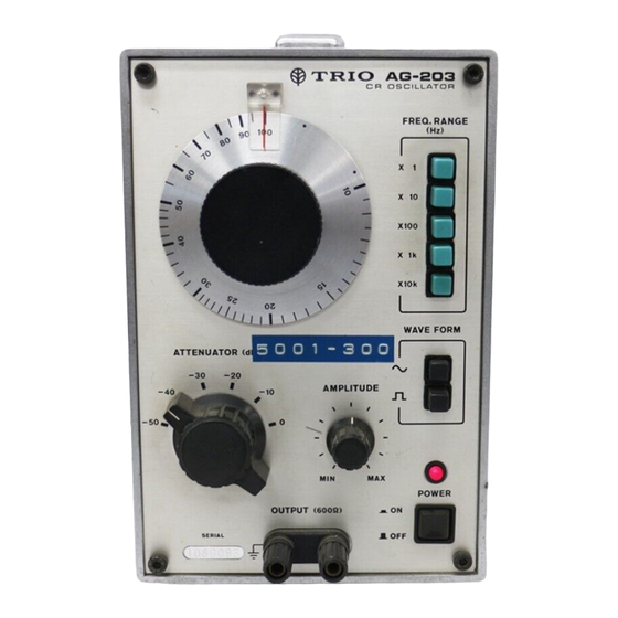 KENWOOD AG-203 INSTRUCTION MANUAL Pdf Download | ManualsLib