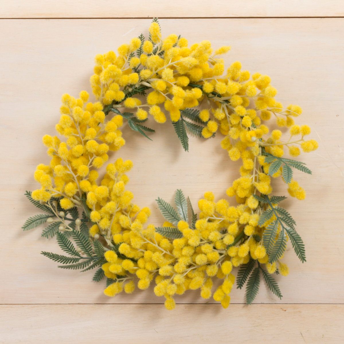 即日☆【造花】アスカ/ミモザリース イエロー/A-31556-10 - 花材通販は