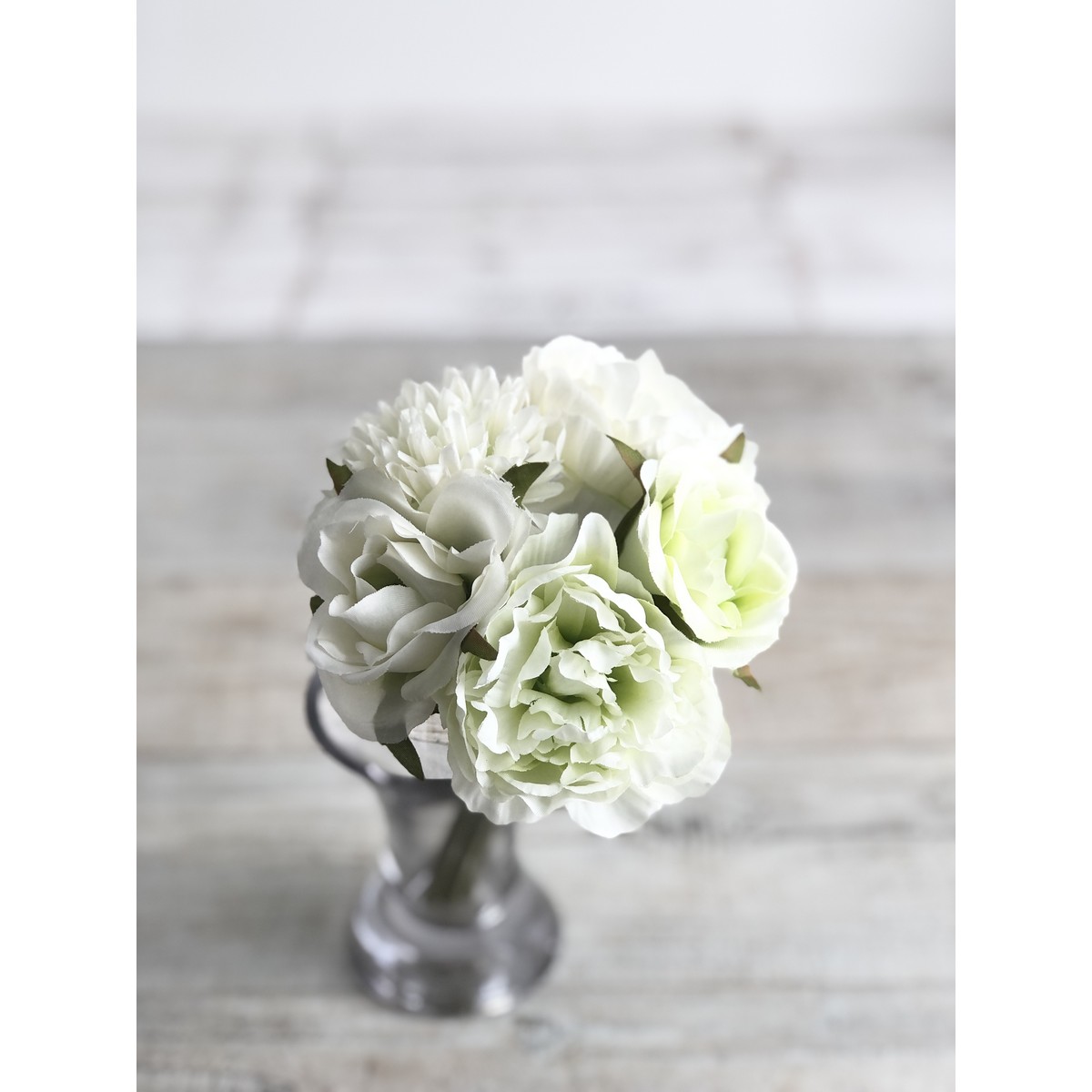 造花】アスカ/ミックスフラワーブーケ ホワイト/A-32389-1 - 花材通販