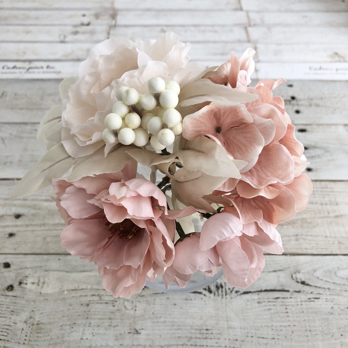 即日☆【造花】アスカ/ミックスフラワーブーケ ピンクモーブ/A-35130