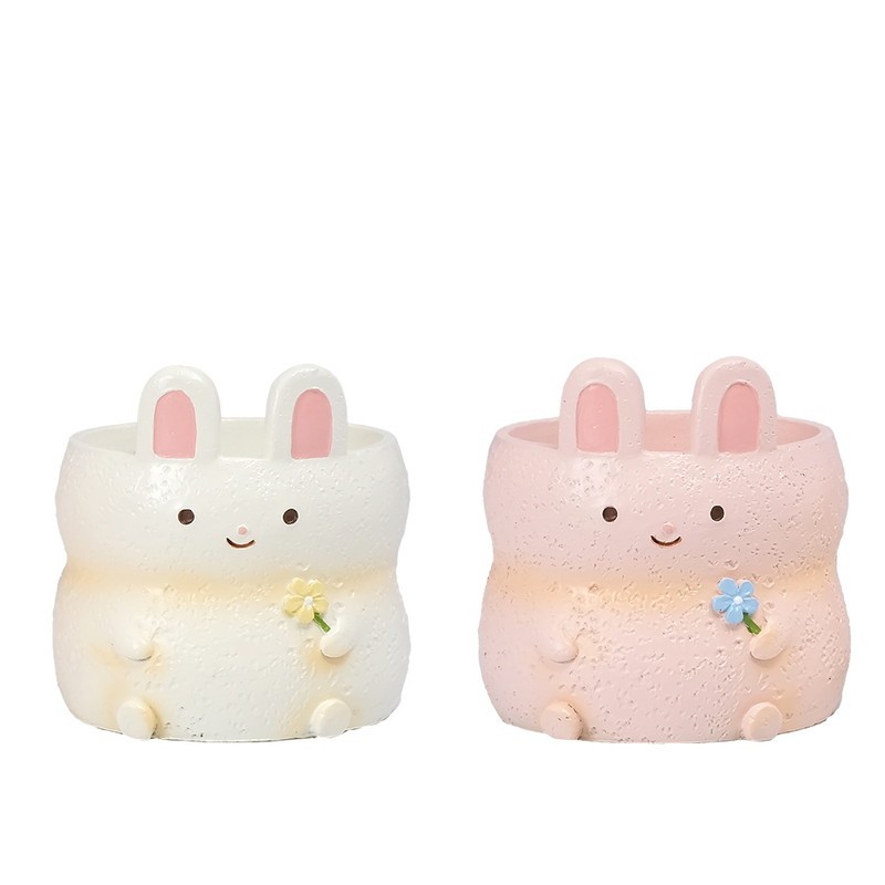 即日☆GREENHOUSE/リトルレジンポット うさぎ /2種×「各1」/4994S - 花
