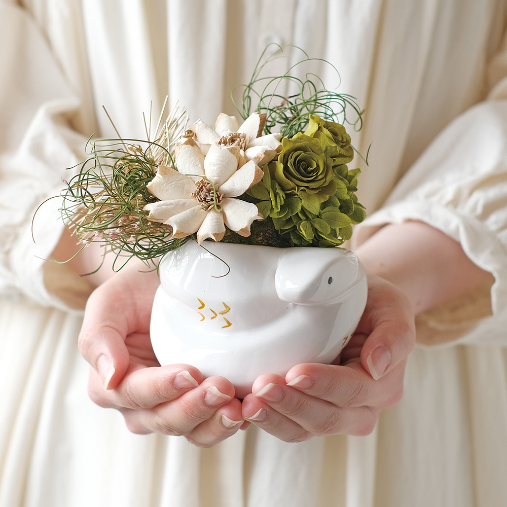 GREENHOUSE/NY陶器ポット 巳 ゴールド/NY448-GD - 花材通販はなどんや