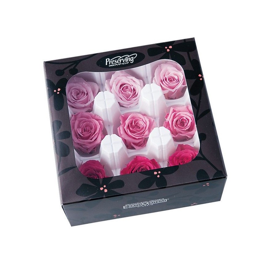 即日☆【プリザーブド】大地農園/ローズ・いずみ・カラーアソート 9輪