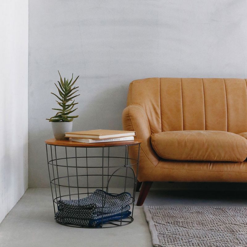 志成販売/WOOD&IRON バスケット テーブル/423622 - 花材通販はなどんや