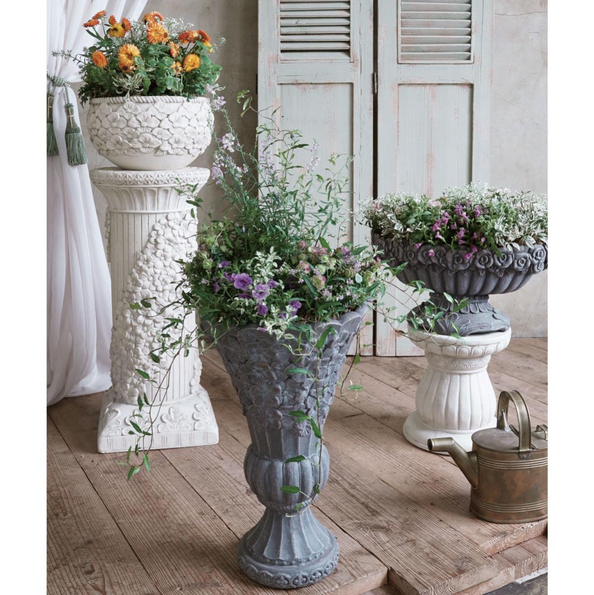 特価◎CARNAC/フラワーモチーフフラワースタンドA-WH ホワイト