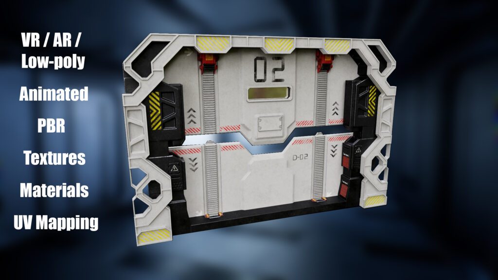 Scifi Spacebase Door 3D model PBR VR (325821) 3D model - Download