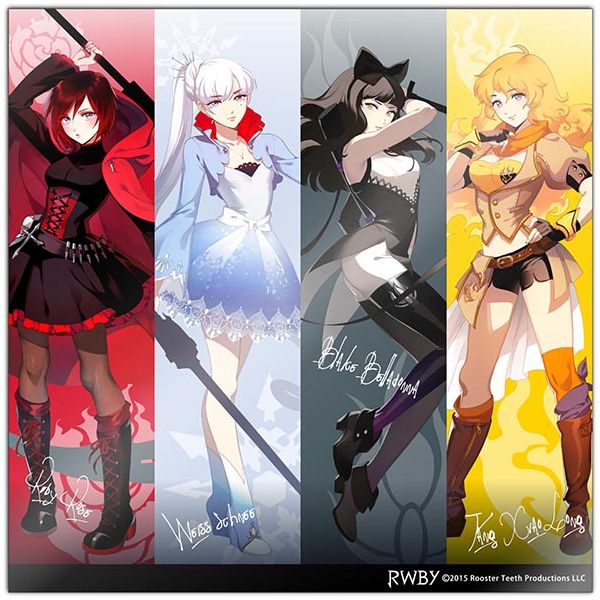 アパレル: RWBY 缶バッジ4種＆ポーチセット イラストカード入り: ACG