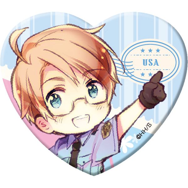 ヘタリア ハート型 ラメアクリルバッジ ヘタリア ハート型 ラメ