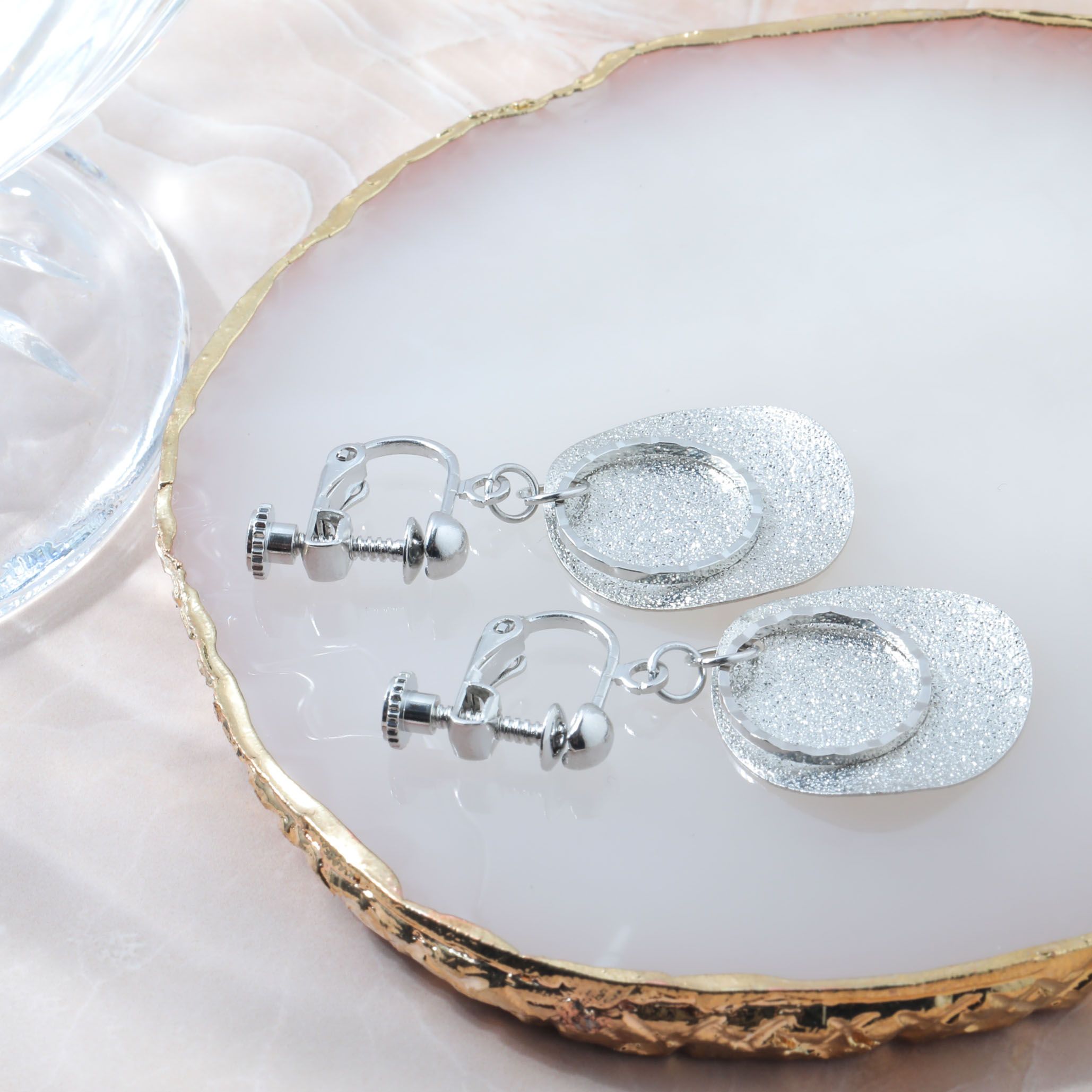 K14WGイヤリング金具ネジバネ式新品予備クッションおまけ※取付