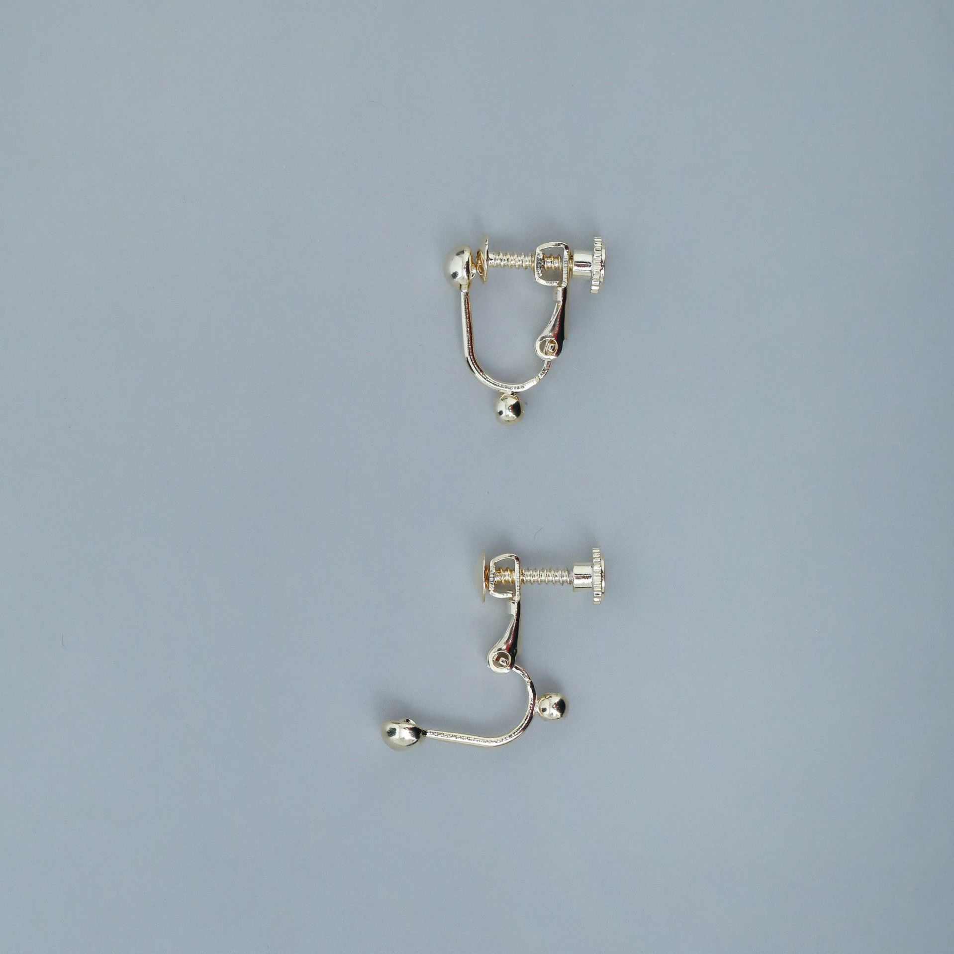 2個入り】 色褪せしにくい14KGP イヤリング金具 ネジバネ式 14×16mm