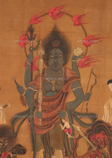 仏画 青面金剛明王像（部分）[20076001899]の写真・イラスト素材