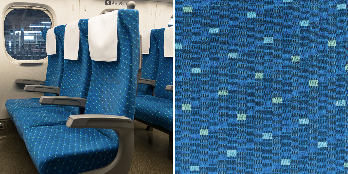 この柄やネット、見覚えない？新幹線N700系typeAの廃材をスーツケース