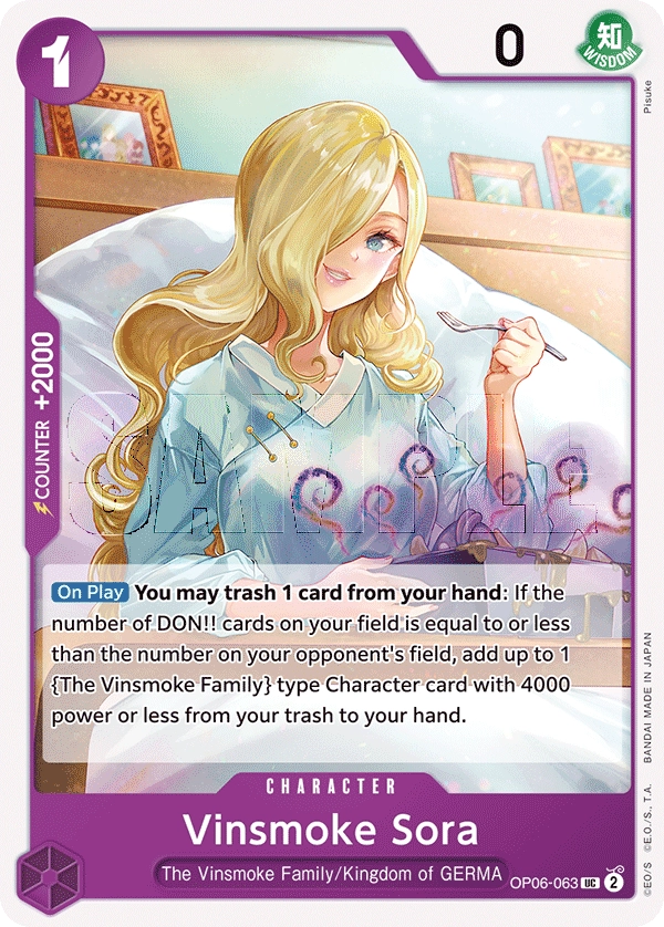 OP06-063 Vinsmoke Sora One Piece Card Game Card | One Piece Card Game