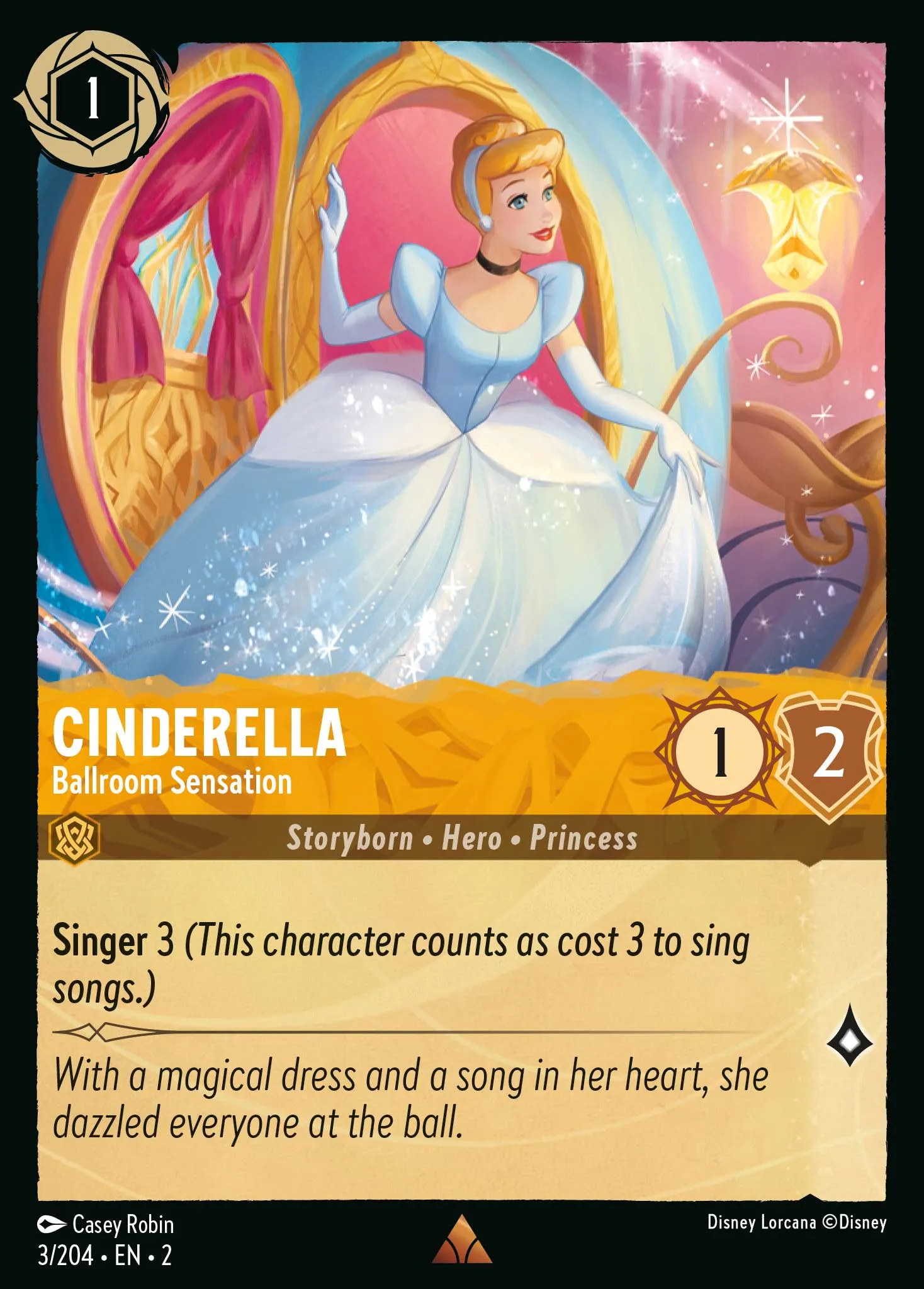 002-205 Cinderella - Ballroom Sensation Lorcana Card | Disney Lorcana