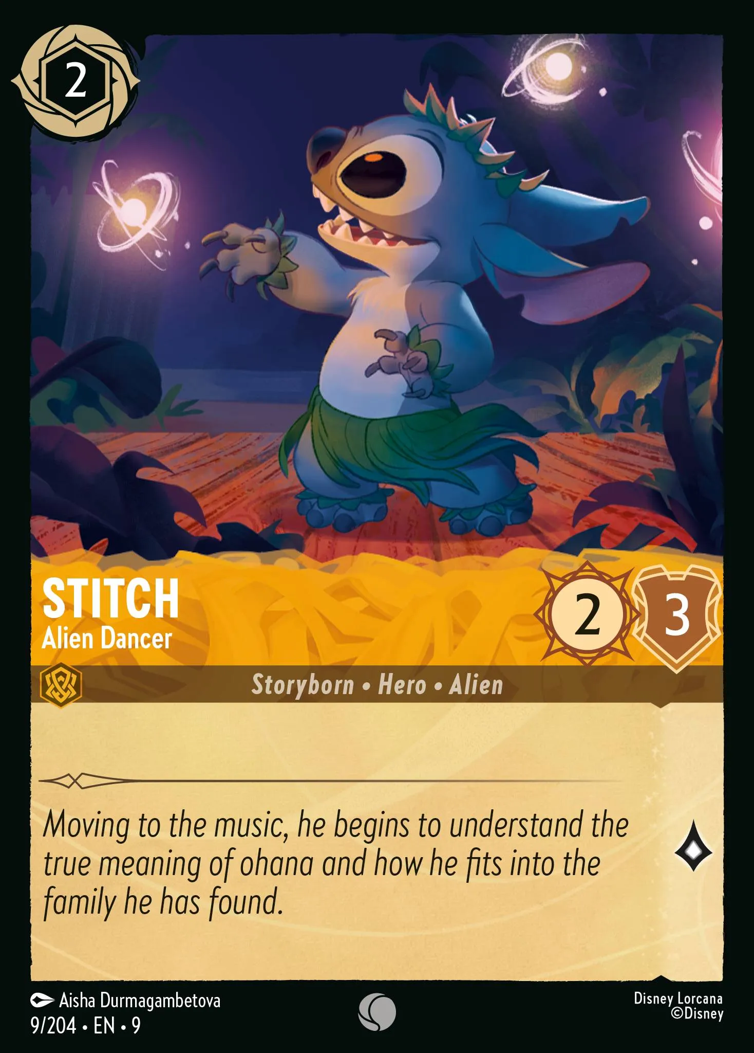 009-009 Stitch - Alien Dancer Lorcana Card | Disney Lorcana