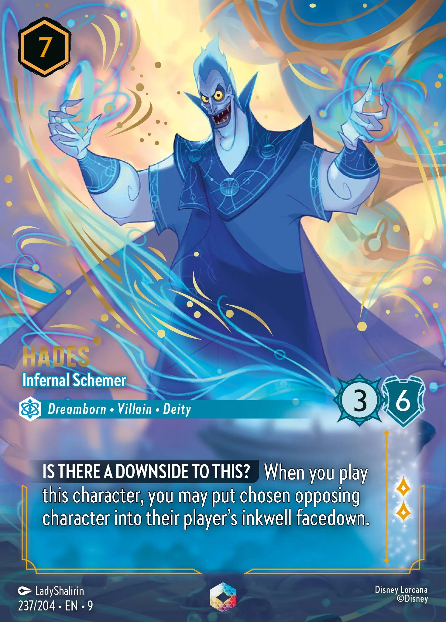 001-205 Hades - King of Olympus Lorcana Card | Disney Lorcana