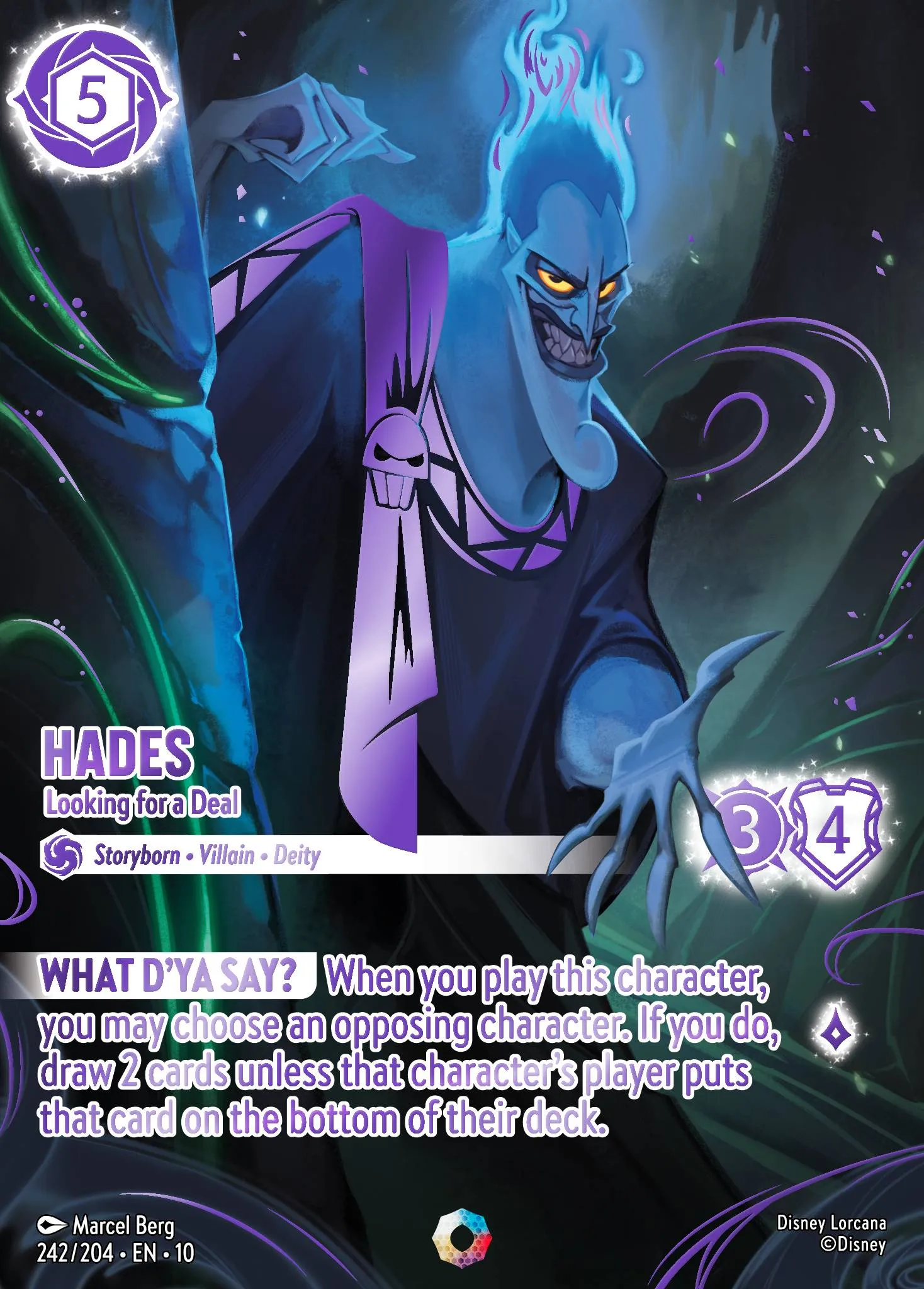 001-205 Hades - King of Olympus Lorcana Card | Disney Lorcana