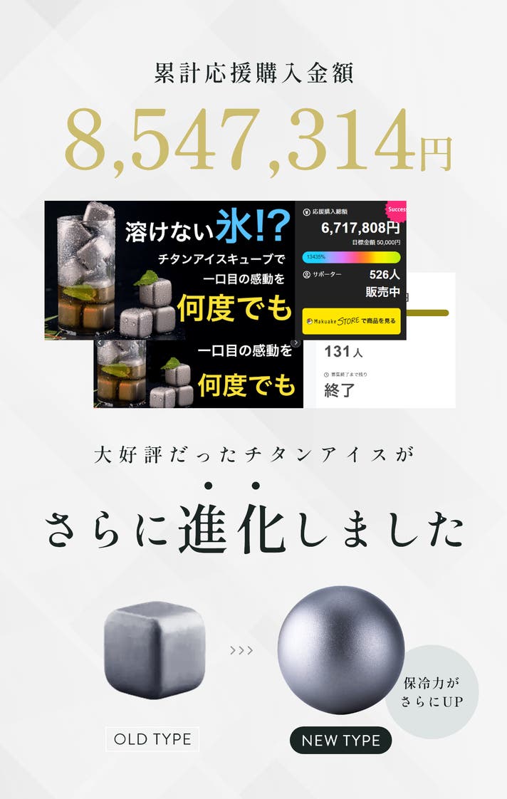 第2弾】飲み物を薄めずに冷やせるチタンアイスボール「フロストチタン