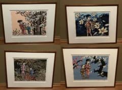 滝平二郎 オリジナル版画 限定280部 花シリーズ 春夏秋冬 保証書 希少