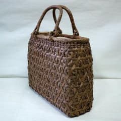 最高級 国産 山葡萄 やまぶどう 六つ目紋様編み かごバッグ 二番皮
