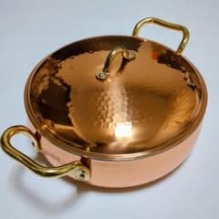 美品・希少】燕三条 鈴木製作所 純銅製 両手鍋 24cm​熱伝導良！省エネ