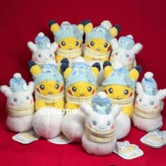 ぬいぐるみ ピカチュウとゆきあそび ピカチュウゆきだるま 10点セット