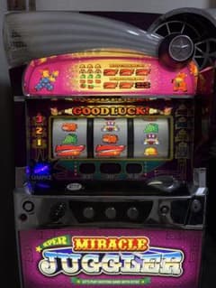 SUPER MIRACLE JUGGLER スロットマシン コイン不要機付 - メルカリ