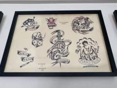 山*田様 タトゥーフラッシュ 4点セット 額付 オモシーチャンネル 山田