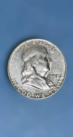 1958年 アメリカフランクリンハーフダラー銀貨D A - メルカリ