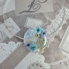 456 春色✴桜✴アクアブルー✴レジンヘアゴムキーホルダーブローチ