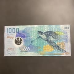 モルディブ紙幣1000ルフィヤ（MVR）紙幣（海亀・ジンベイザメ） - メルカリ
