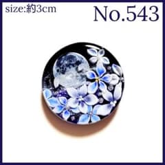 No.543 レジン ヘアゴム キーホルダー ピンバッジ 月夜花 - メルカリ