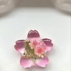 レジン ヘアゴム 桜 猫 ピンク◡̈♥︎ - メルカリ