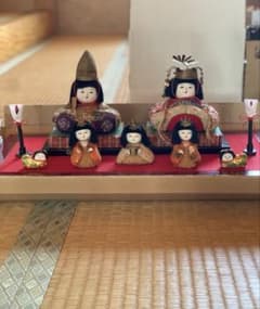 木目込み雛人形 雛祭り 雛人形 犬筥 ぼんぼり 屏風 アンティーク 三人