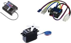 SANWA mx6サーボ、ESC、受信機セット、スポーツチューンモーター付き