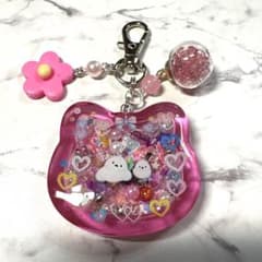 6960☆ シマエナガ シェイカー キーホルダー レジン ハンドメイド