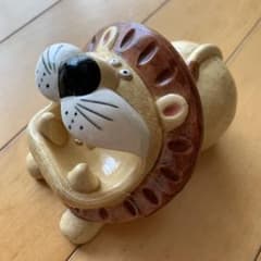 RUNE 内藤ルネ 昭和レトロ 貯金箱 ライオン 陶器 日本製 当時もの
