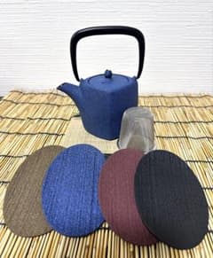 菊地保寿堂奥山清行デザインティーポット げんじss 茶托 月 4枚