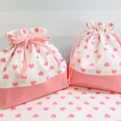 お弁当袋 コップ袋 ランチョンマット ハート ハンドメイド 【784