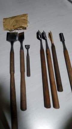 氷彫刻ノミ7本セット 鋼製 刃こぼれ、サビ一切ありません。氷彫刻を